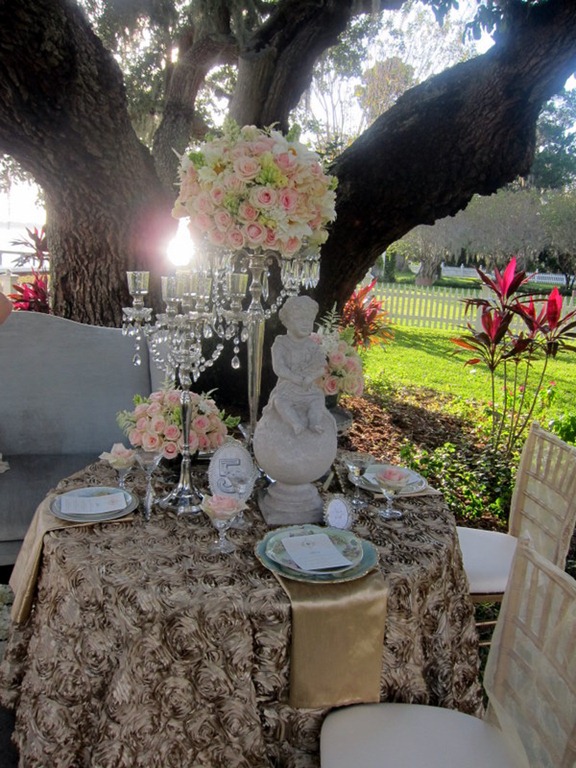 MMD Designs set up a gorgeous table ceremony site and wedding cake and