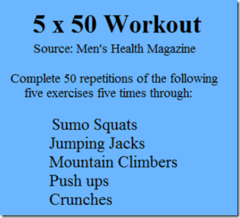 5x50 workout