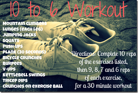 10 to 6 workout
