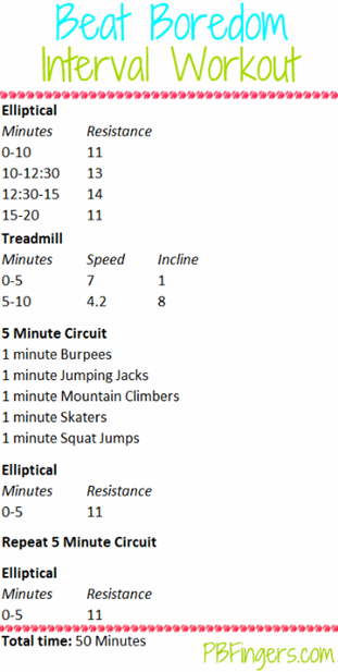 beat boredom interval workout