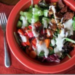salad with black bean burger salad with black bean burger