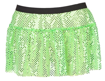 Green sparkle running skirt