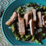 Pork over coconut milk ginger broccoli