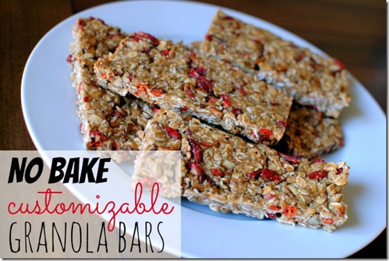 No Bake Customizable Granola Bar Recipe