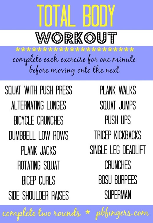 Total Body Workout - Peanut Butter Fingers