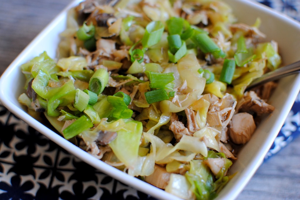 One Pot Chicken Cabbage Bowl with Sesame Ginger Broth Peanut Butter