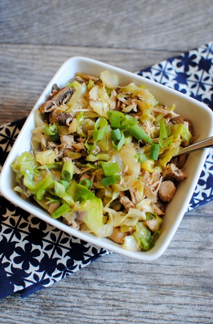 One Pot Chicken Cabbage Bowl with Ginger Seseame Soy Broth