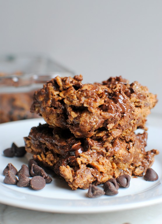 Chocolate Peanut Butter Cereal Bars