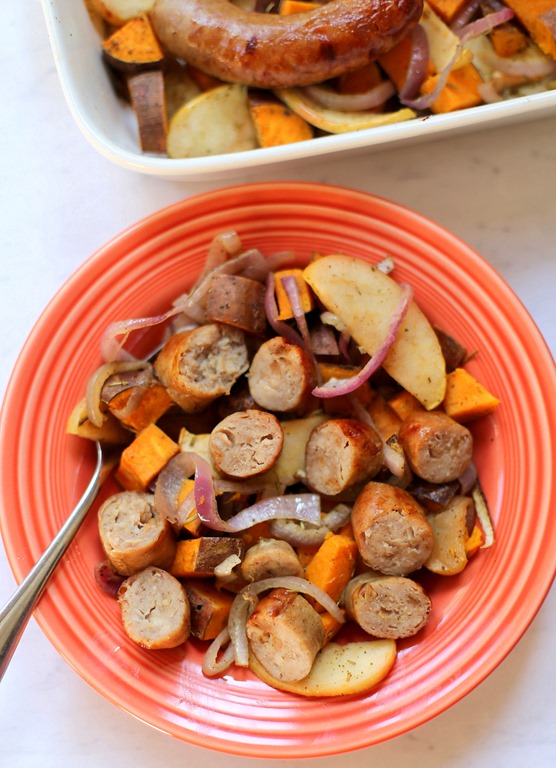 Chicken Sausage Sweet Potato Bake (Easy Dinner Recipe)