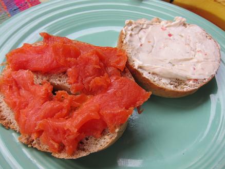 smoked salmon bagelwich