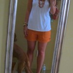 banana republic orange shorts 004