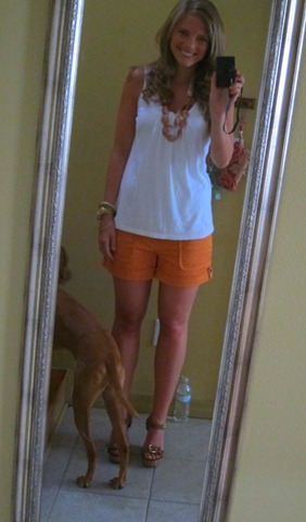banana republic orange shorts 004