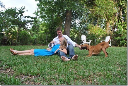 engagement photo with dog