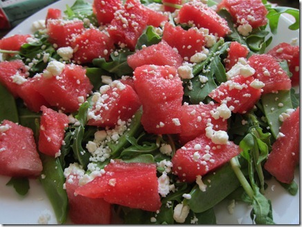 feta watermelon arugula salad 002