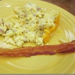 sausage and bacon scrambled eggs 001