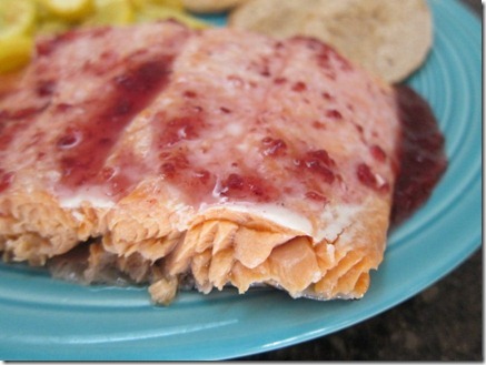 salmon with raspberry glaze