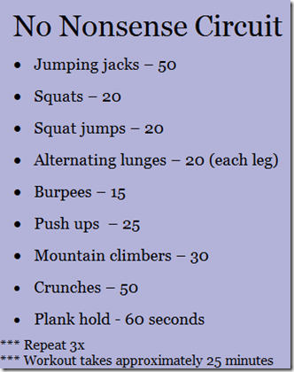 No Nonsense Circuit Workout