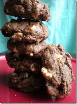 triple chocolate chunk cookies