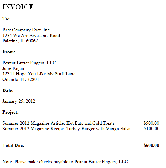 invoice freelance