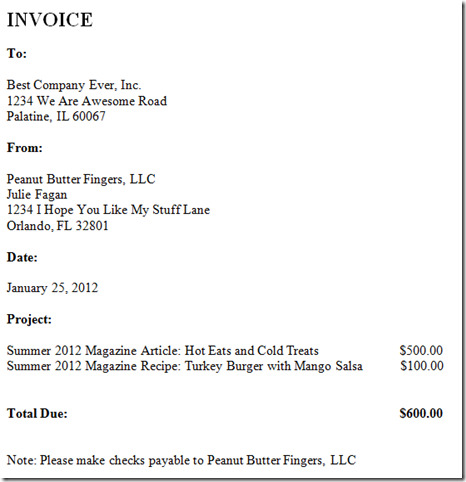 freelance invoice