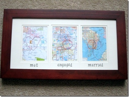 met engaged married map craft