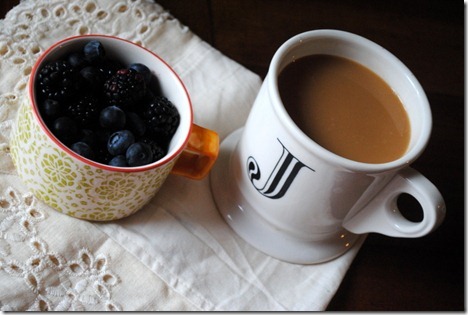 berries and coffee