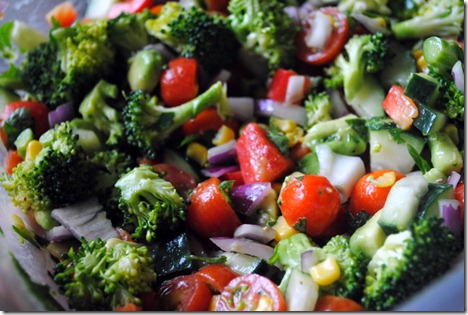 chopped salad corn avocado