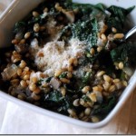 mushroom spinach wheat berry risotto 005