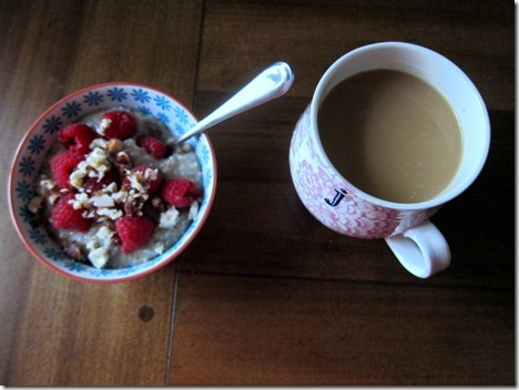 oatmeal and coffee