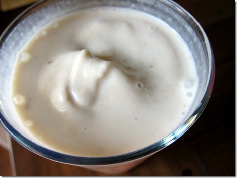 banana smoothie close up