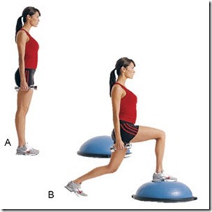 bosu lunges