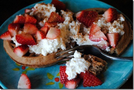 waffles strawberries ricotta