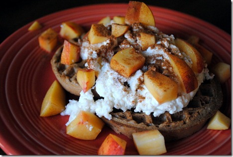 waffles topped with ricotta and cottage cheese 008