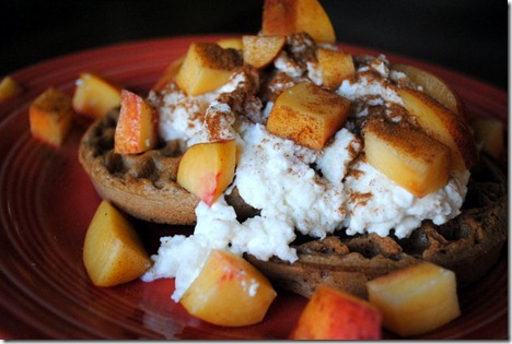 waffles topped with ricotta and cottage cheese 009