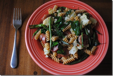 whole wheat rotini with chicken sausage