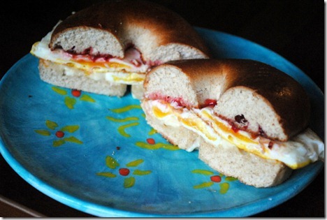 breakfast bagel sandwich