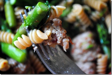 pasta asparagus meatball