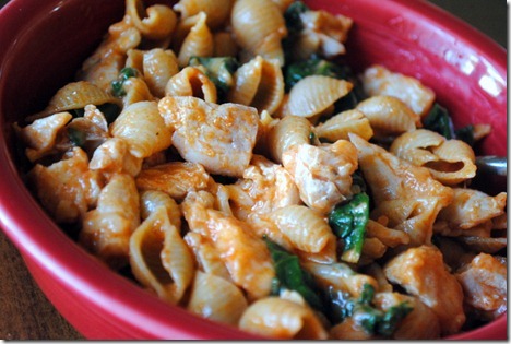 pasta chicken spinach