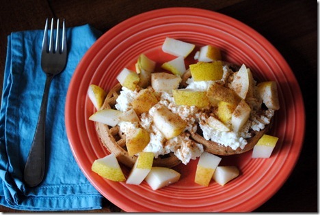 waffles with pear and ricotta 007