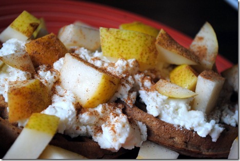 waffles with pear and ricotta 010