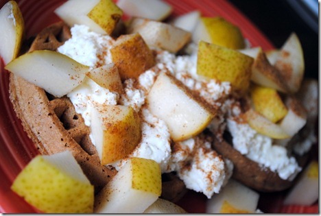 waffles with pear and ricotta 014