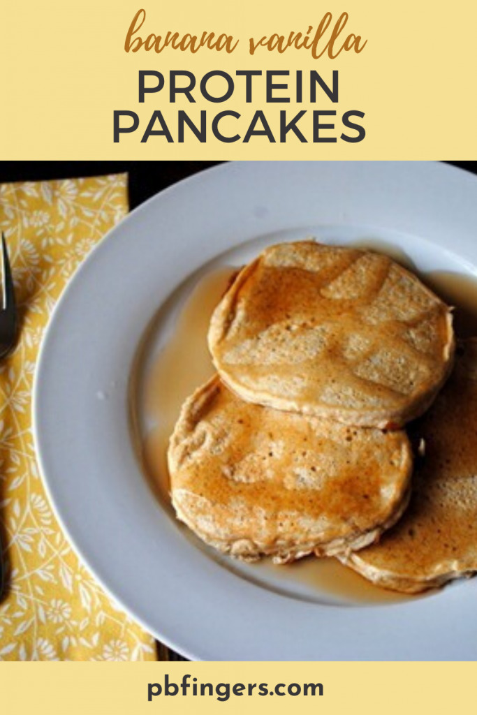Banana Vanilla Protein Pancakes