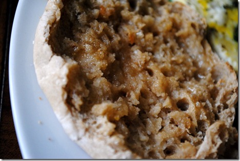 english muffin with honey