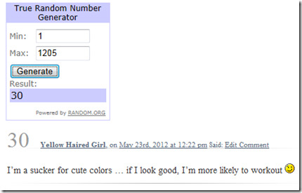 giveaway winner