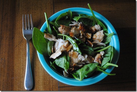 asian chicken spinach salad 018