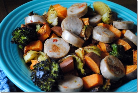 chicken sausage roasted sweet potatoes