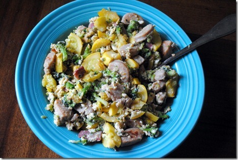 chicken sausage veggie scramble