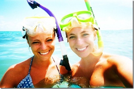 girls snorkling