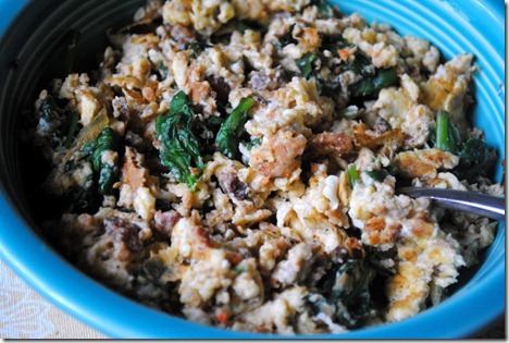 scrambled eggs spinach