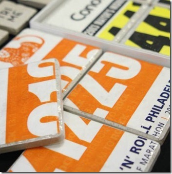 custom race bib coaster